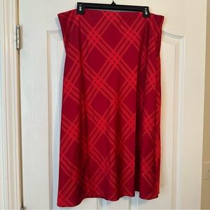 J. Crew Red Checkered A-Line Skirt